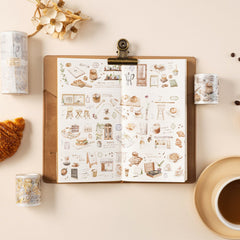 Hinoki - 'Into the Cafe' PET Decorative Tape Set