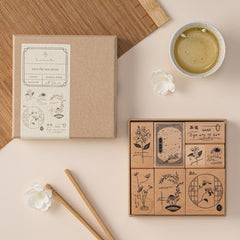 Hinoki - 'Into the Tea Room' Wooden Stamps