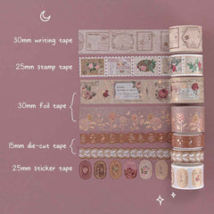 Tsuki 'Vintage Rose' Washi Tape Set ☾