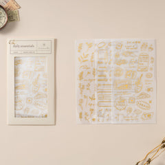 Hinoki - 'Daily Essentials' Gold Foil Print-On Sticker Set