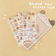 Tsuki 'Neko Cafe' 3D Puffy Sticker Set ☾