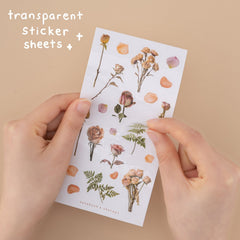 Tsuki 'Dried Flowers' Transparent Sticker Set ☾