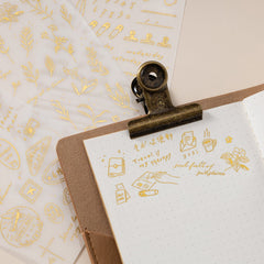 Hinoki - 'Daily Essentials' Gold Foil Print-On Sticker Set