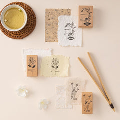 Hinoki - 'Into the Tea Room' Wooden Stamps