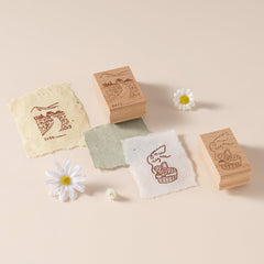 Hinoki - 'Into the Meadow' Engraved Wooden Stamp Set