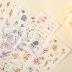 Tsuki 'Watercolour Garden' Stickers - Set Of 10