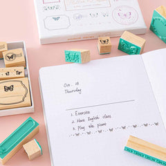Tsuki 'Flutter + Dream' Bullet Journal Stamp Set by Notebook Therapy x Pelinkan ☾