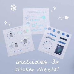 Tsuki 'Dreams of Snow' Holographic Washi Tape Set ☾