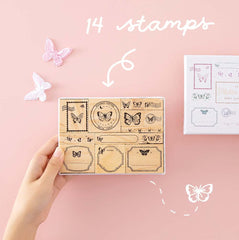 Tsuki 'Flutter + Dream' Bullet Journal Stamp Set by Notebook Therapy x Pelinkan ☾