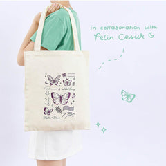 Tsuki 'Flutter + Dream' Tote Bag by Notebook Therapy x Pelinkan ☾