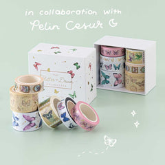 Tsuki 'Flutter + Dream' Washi Tape Set by Notebook Therapy x Pelinkan ☾