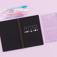 Tsuki Black Paper Ringbound Bullet Journal ☾