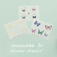 Tsuki 'Flutter + Dream' Washi Tape Set by Notebook Therapy x Pelinkan ☾