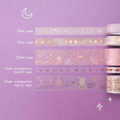 Tsuki 'Moonlit Blush' Washi Tape Set ☾