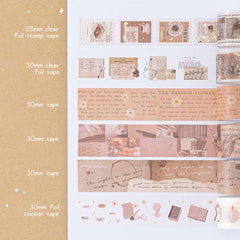 Tsuki 'Light Academia' Washi Tape Set ☾