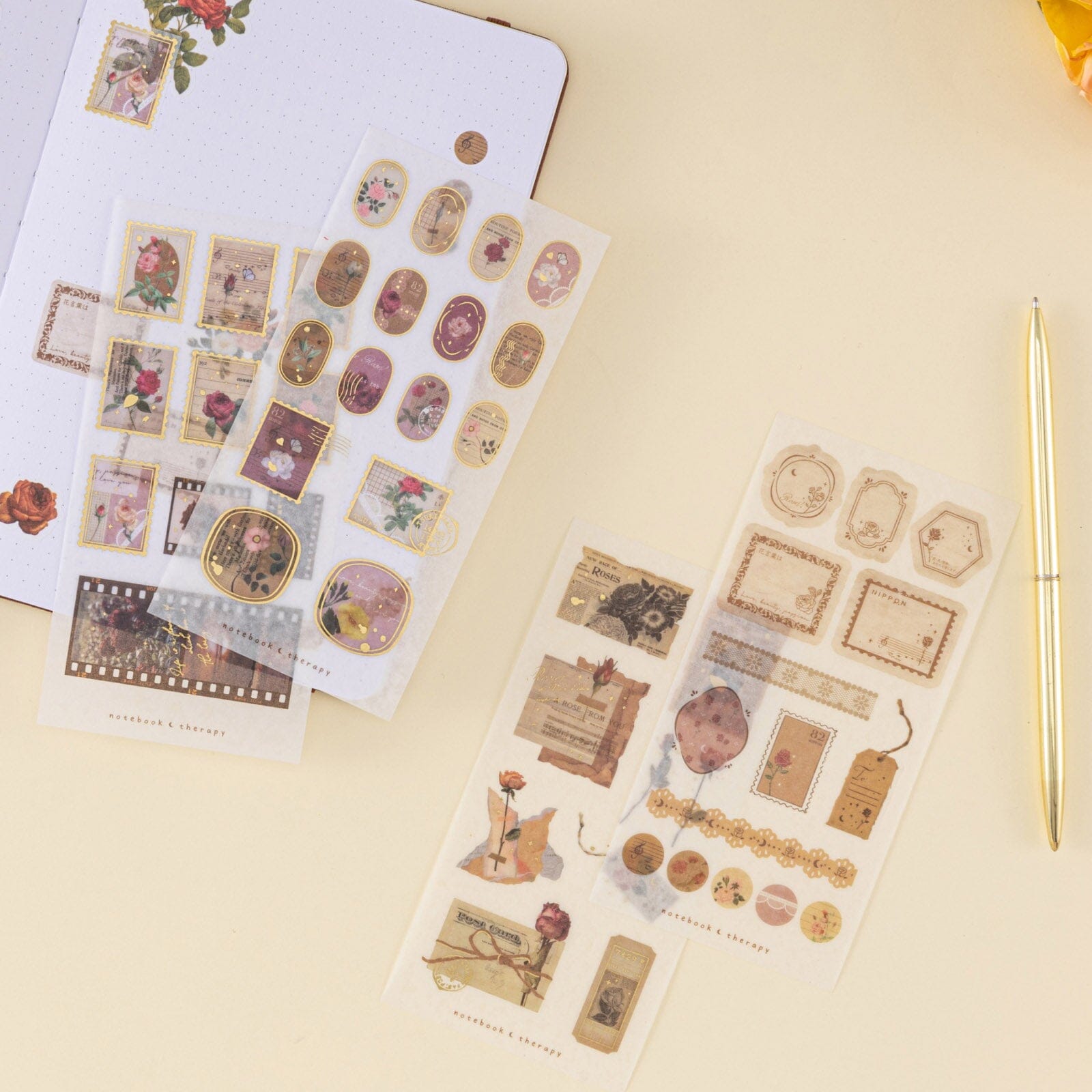 Tsuki 'Vintage Rose' Sticker Set ☾
