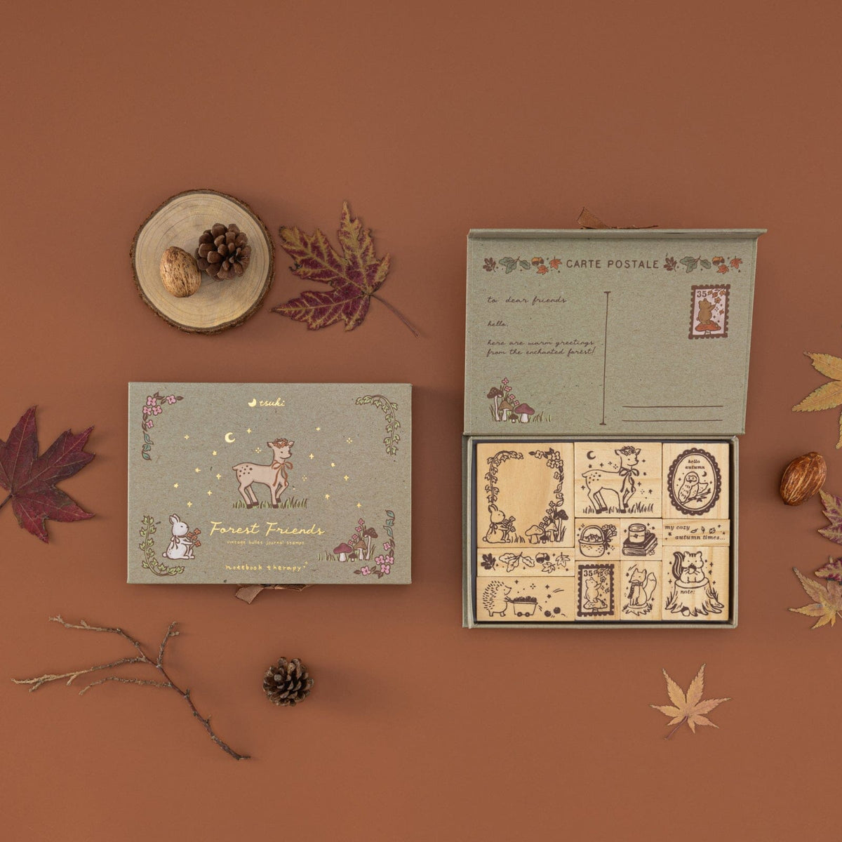 Tsuki 'Forest Friends' Bullet Journal Stamp Set ☾