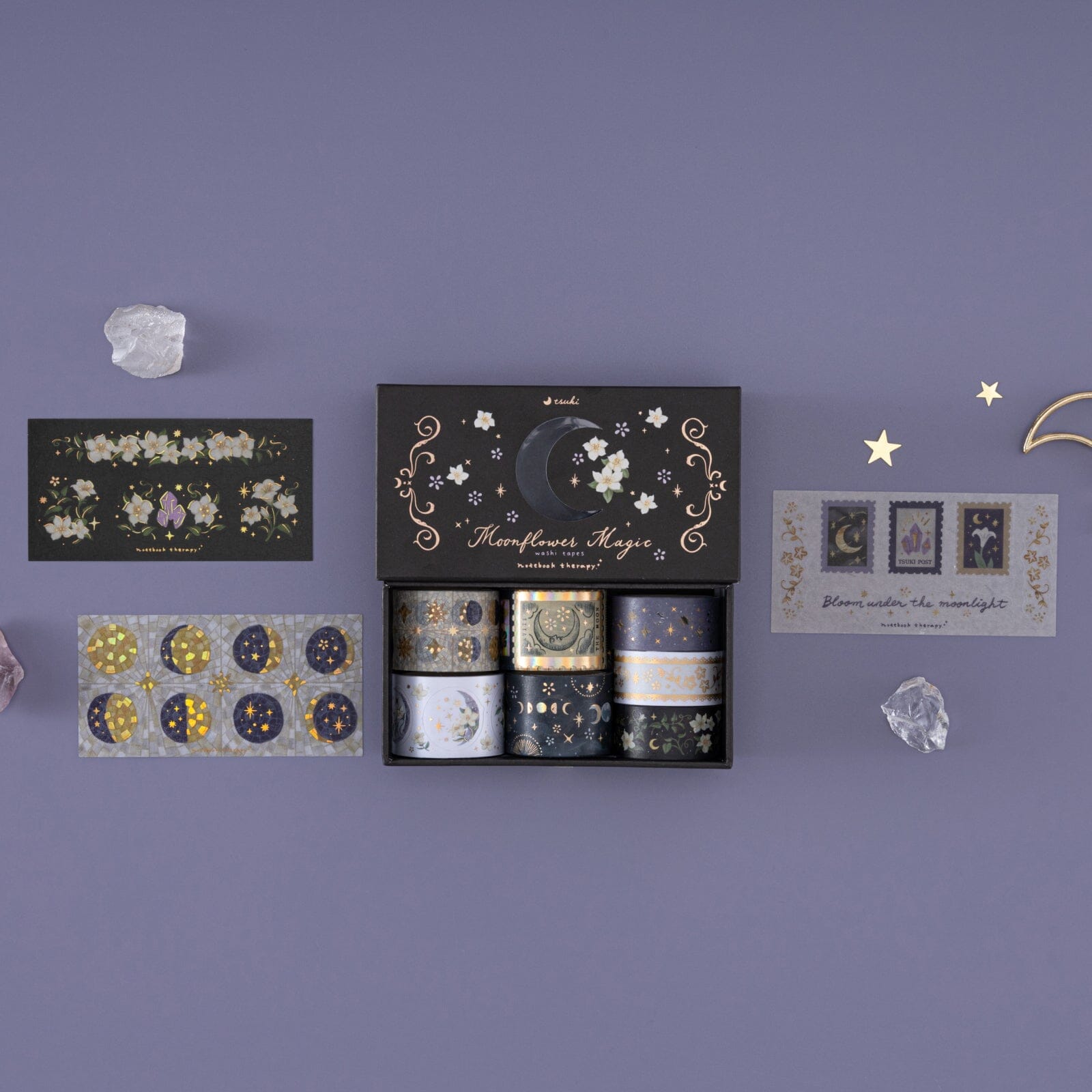 Tsuki 'Moonflower Magic' Washi Tape Set ☾