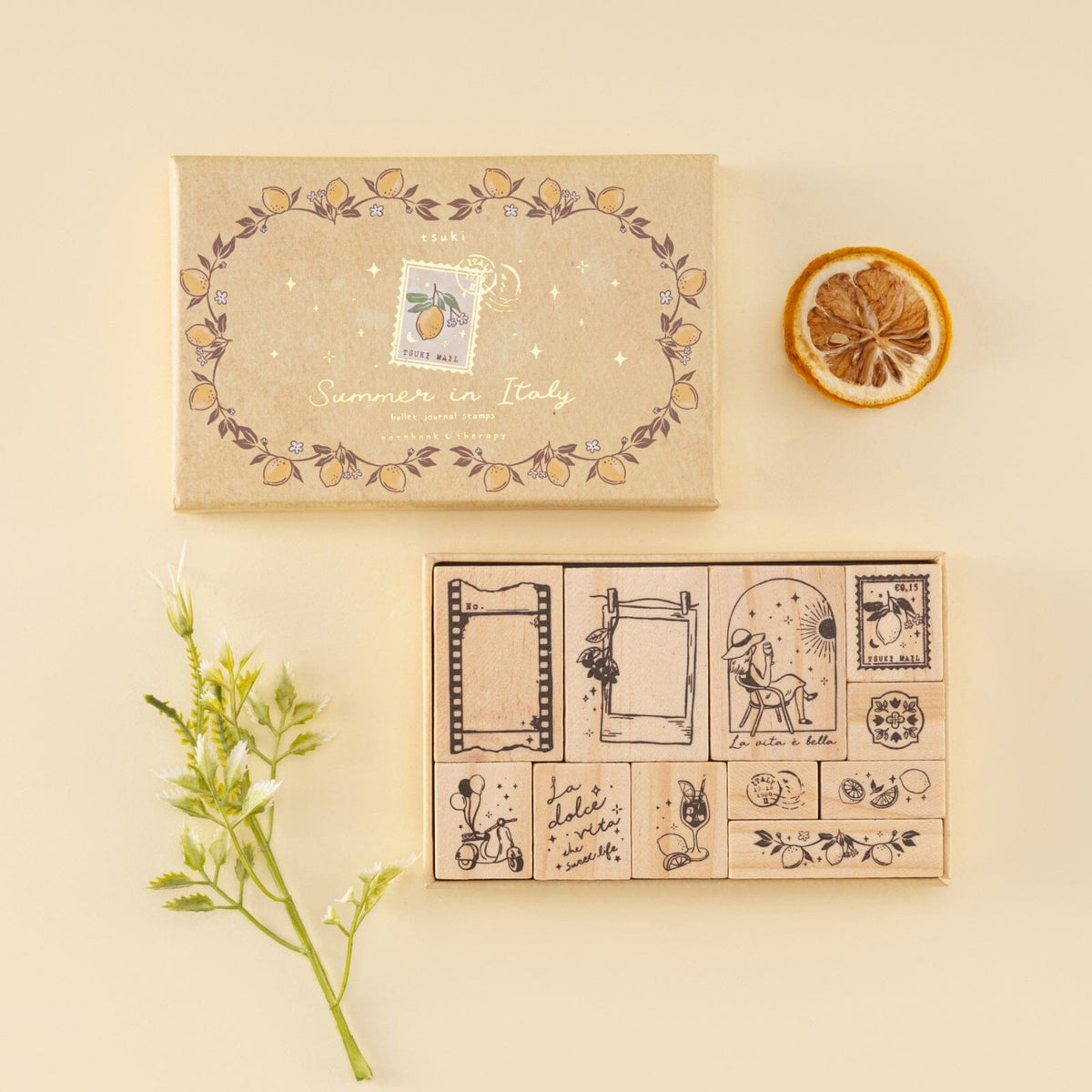 Tsuki 'Summer in Italy' Bullet Journal Stamp Set ☾