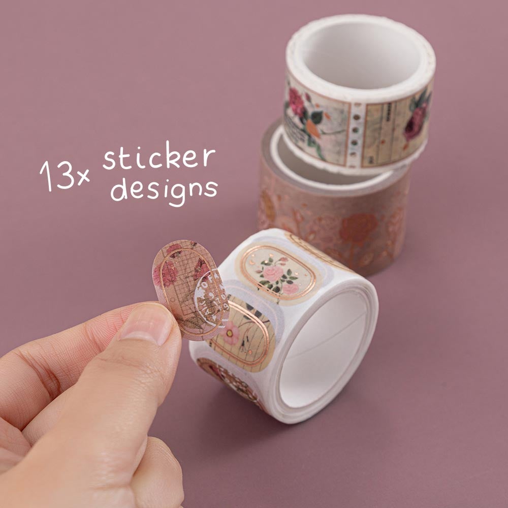 Tsuki 'Vintage Rose' Washi Tape Set ☾
