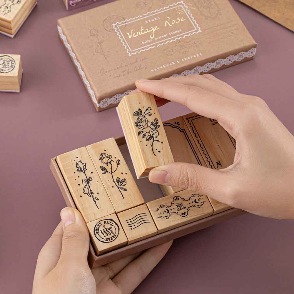 Tsuki 'Vintage Rose' Bullet Journal Stamp Set ☾