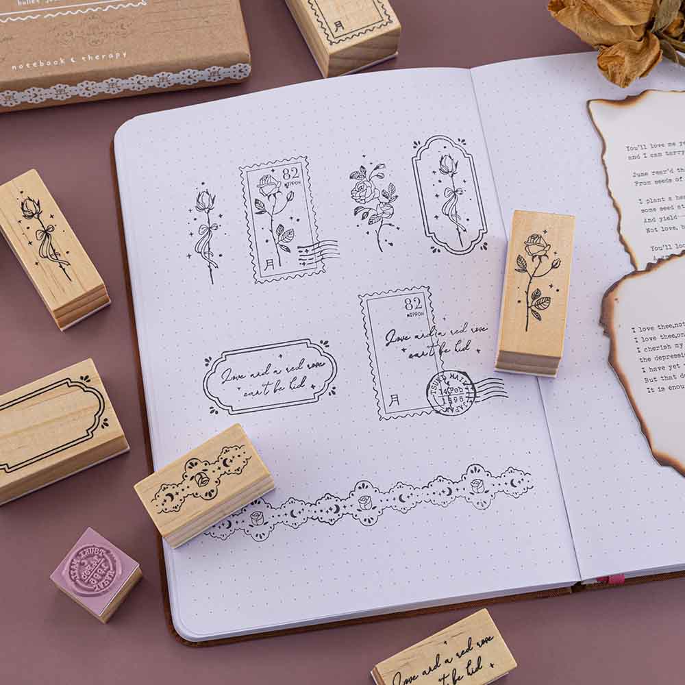 Tsuki 'Vintage Rose' Bullet Journal Stamp Set ☾