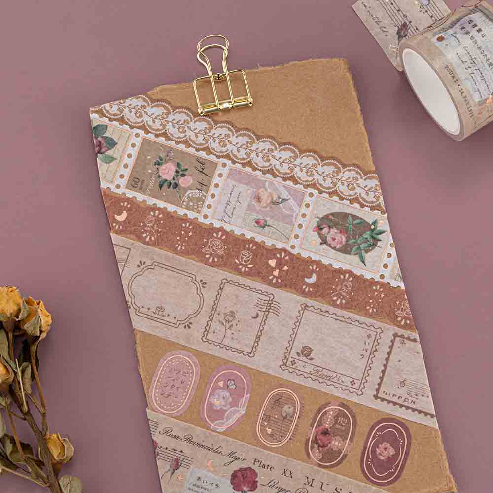 Tsuki 'Vintage Rose' Washi Tape Set ☾