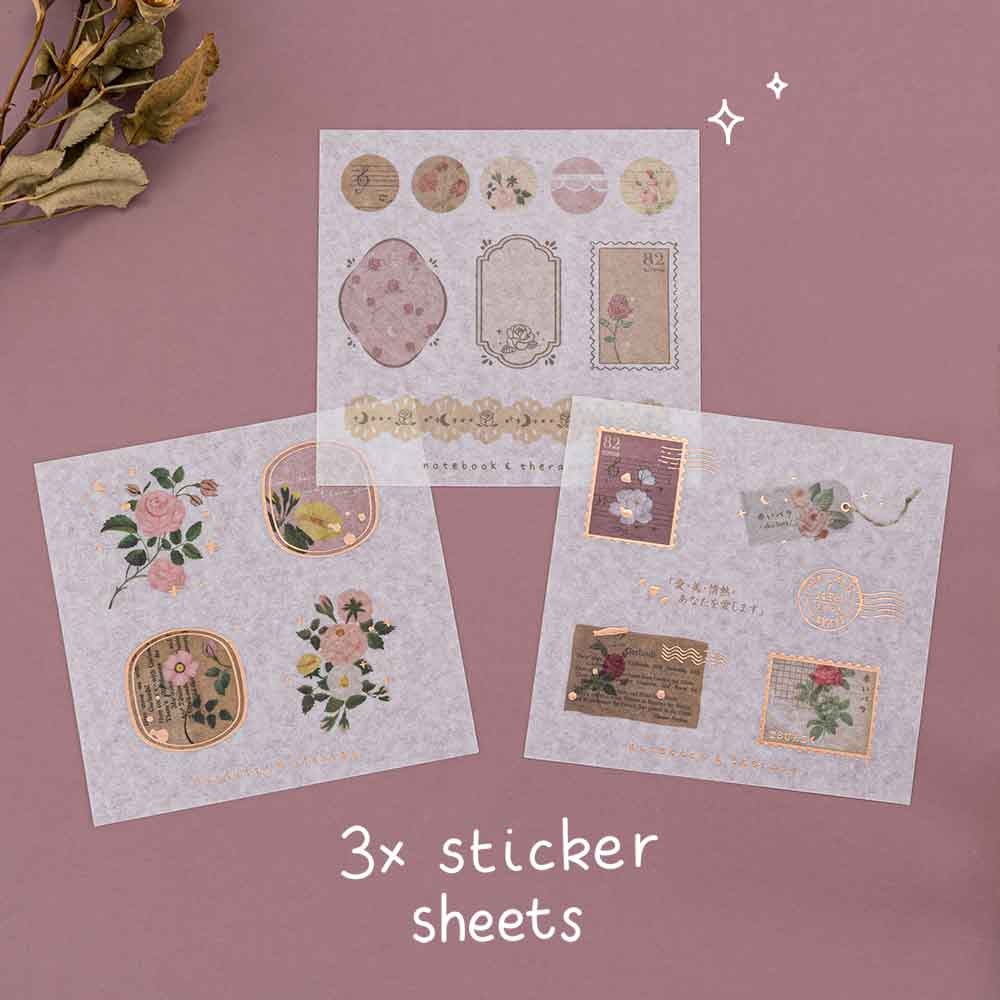 Tsuki 'Vintage Rose' Washi Tape Set ☾
