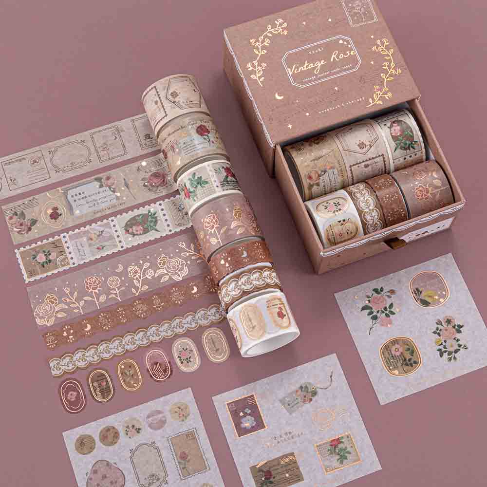 Tsuki 'Vintage Rose' Washi Tape Set ☾