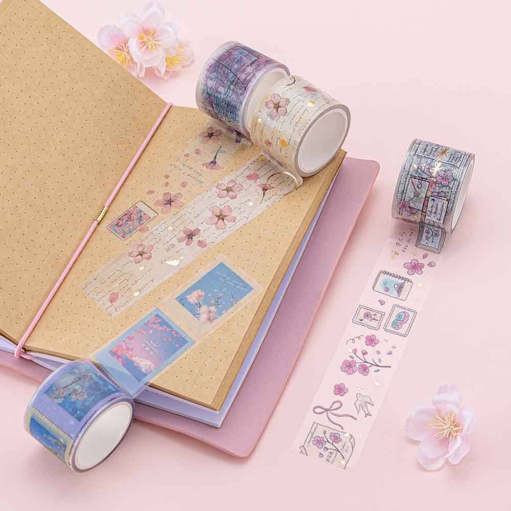 Tsuki 'Sakura Journey' Vintage Journal Washi Tape Set ☾