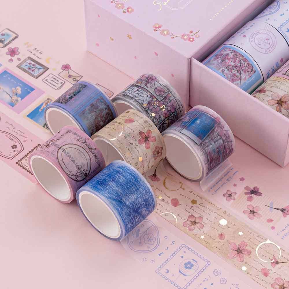 Tsuki 'Sakura Journey' Vintage Journal Washi Tape Set ☾