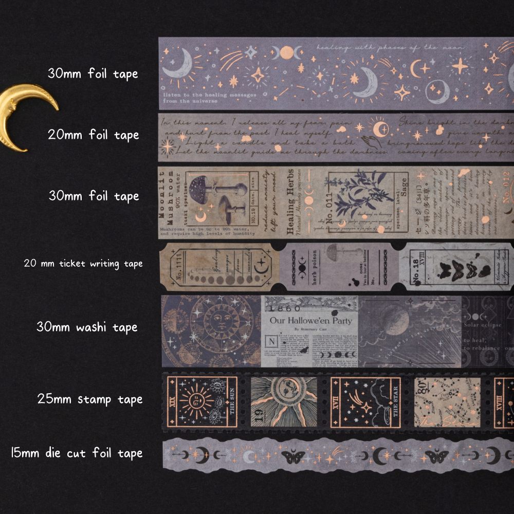 Tsuki 'Moonlit Alchemy' Washi Tape Set ☾