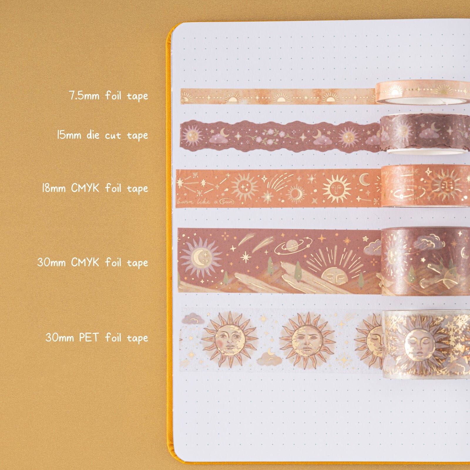 Tsuki 'Sunlit Mystery' Washi Tape Set ☾