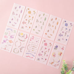 Tsuki 'Watercolour Garden' Stickers - Set Of 10