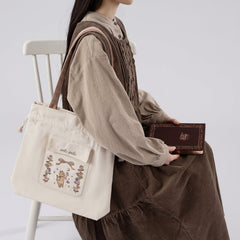 Tsuki 'Vintage Neko' Limited Edition Embroidered Tote Bag ☾