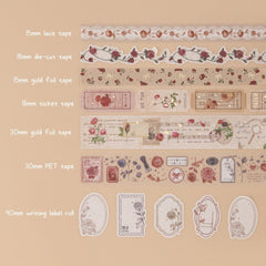 Tsuki 'Vintage Rose' #2 Washi Tape Set ☾