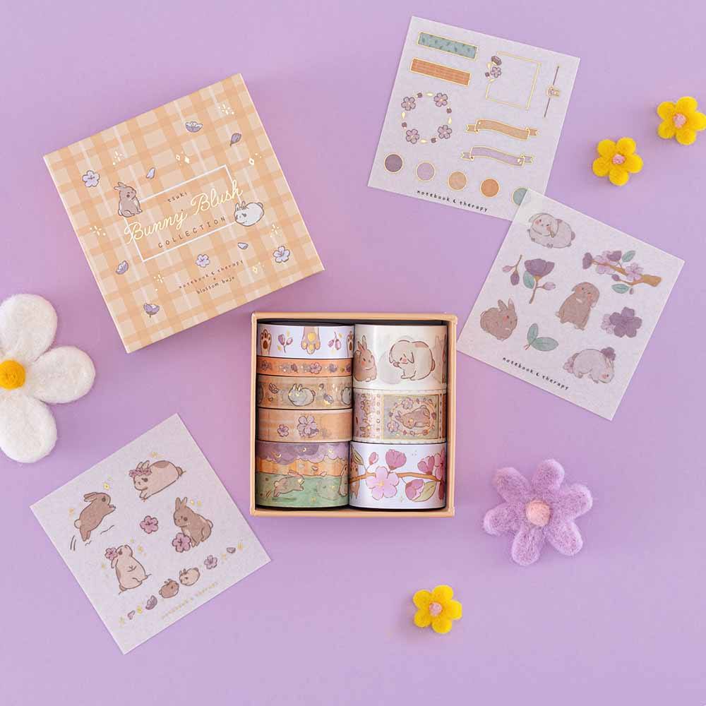 Tsuki 'Bunny Blush' Washi Tape Set ☾ x @blossom_bujo