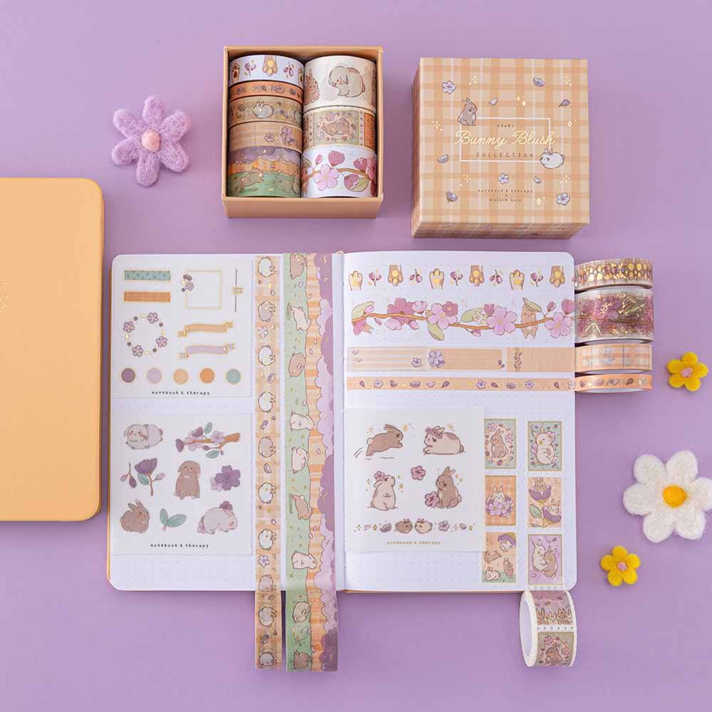 Tsuki 'Bunny Blush' Washi Tape Set ☾ x @blossom_bujo