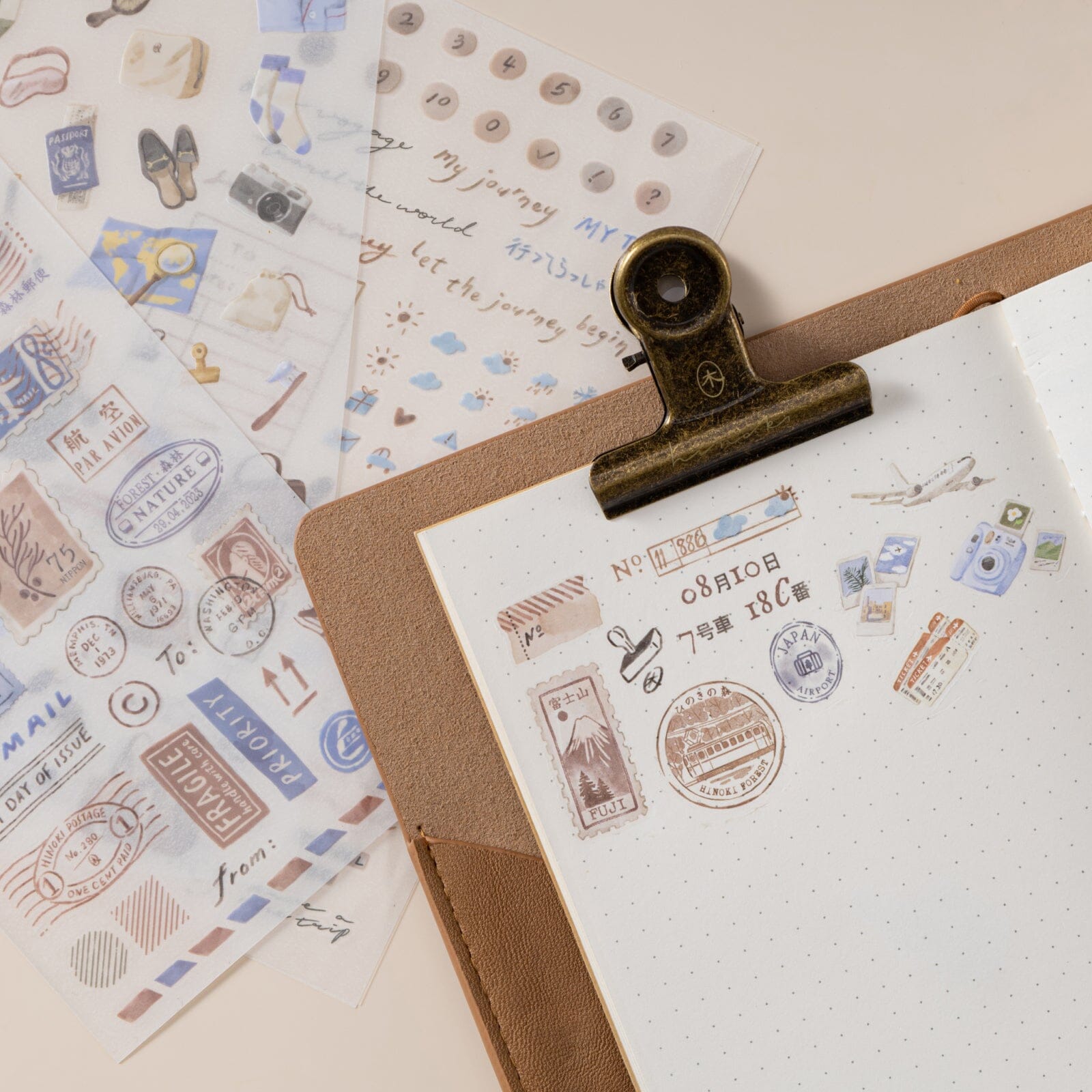 Hinoki - 'Travel Essentials' Print-On Sticker Set
