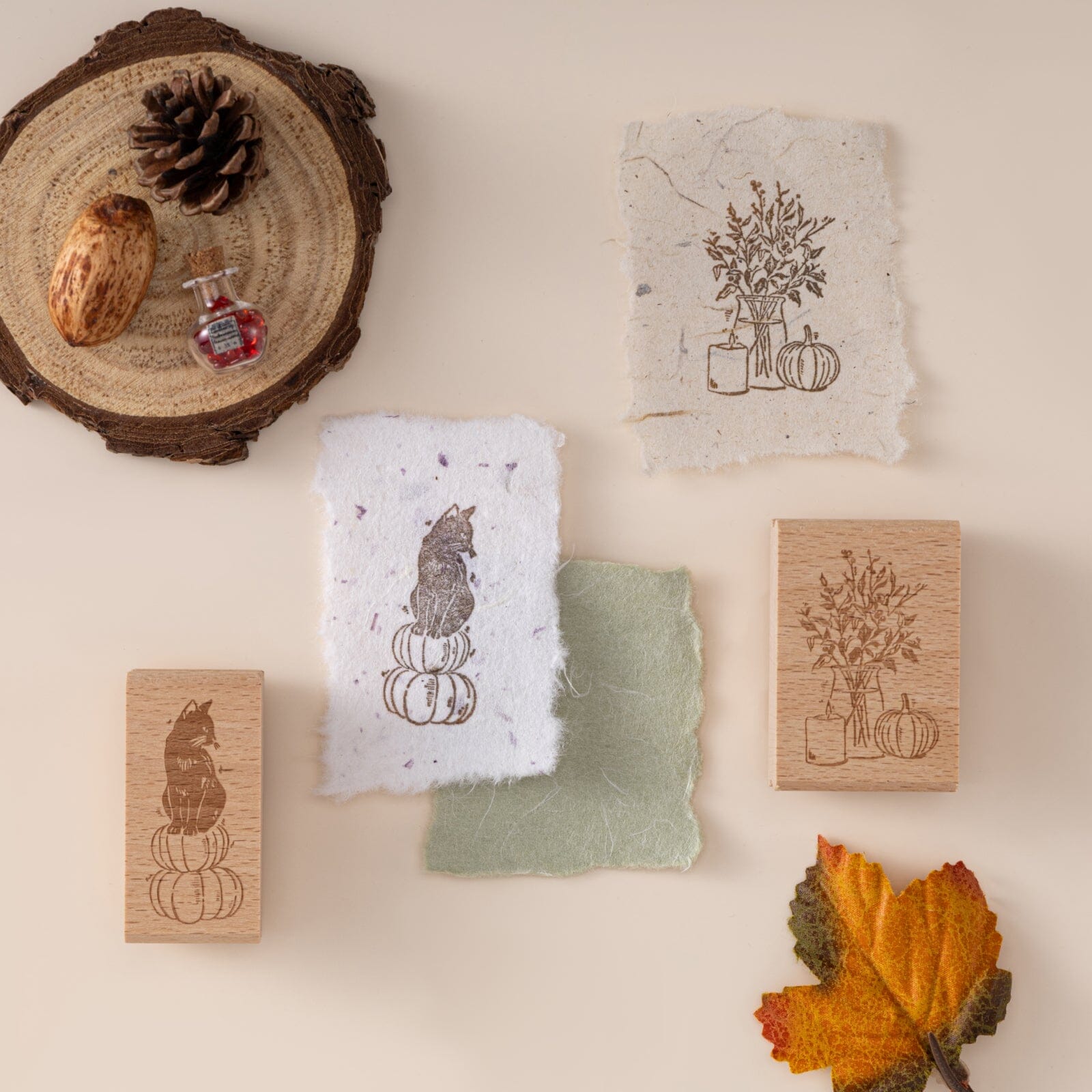 Hinoki - 'Into the Enchantment' Engraved Wooden Stamp Set