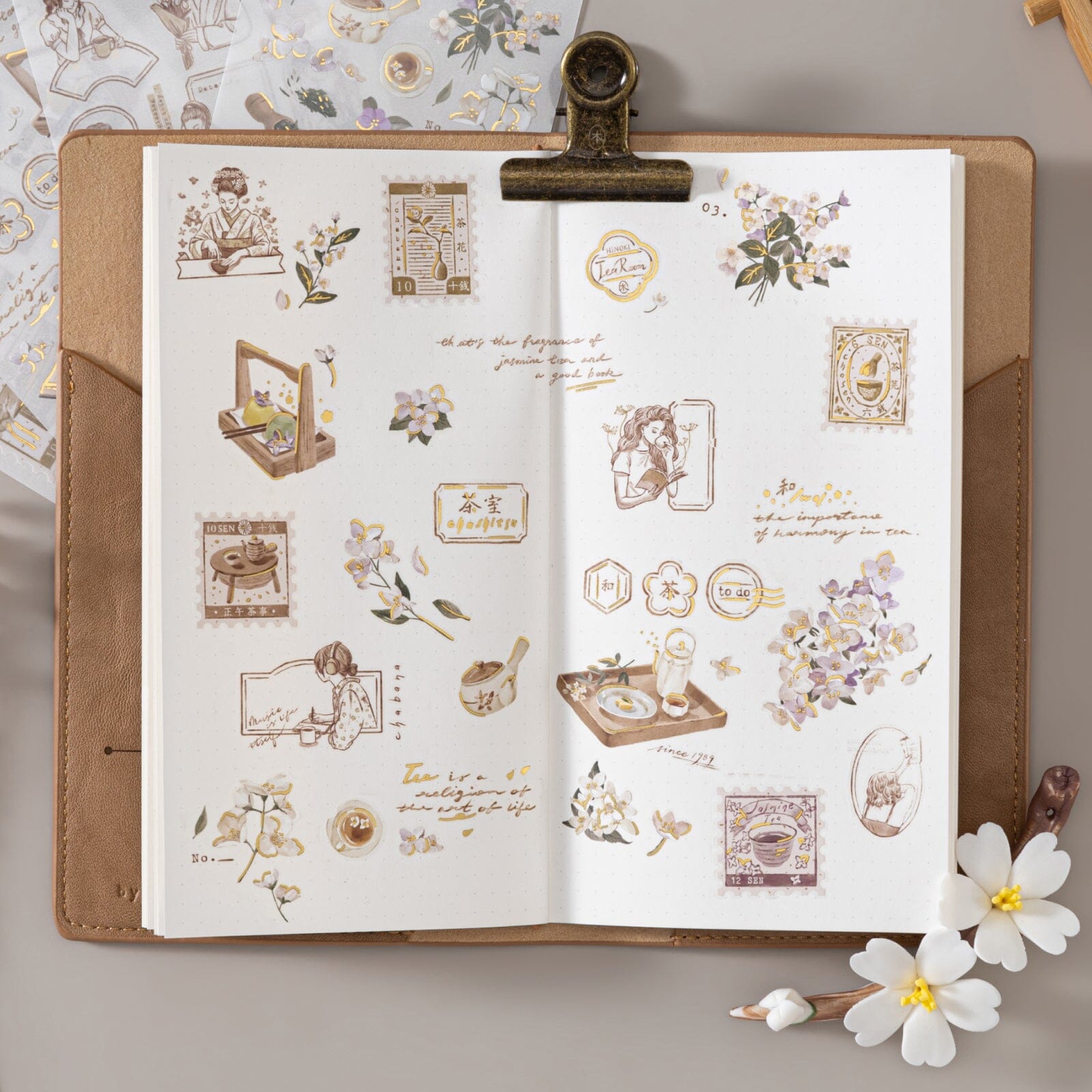 Hinoki - 'Into the Tea Room' Print-On Sticker Set