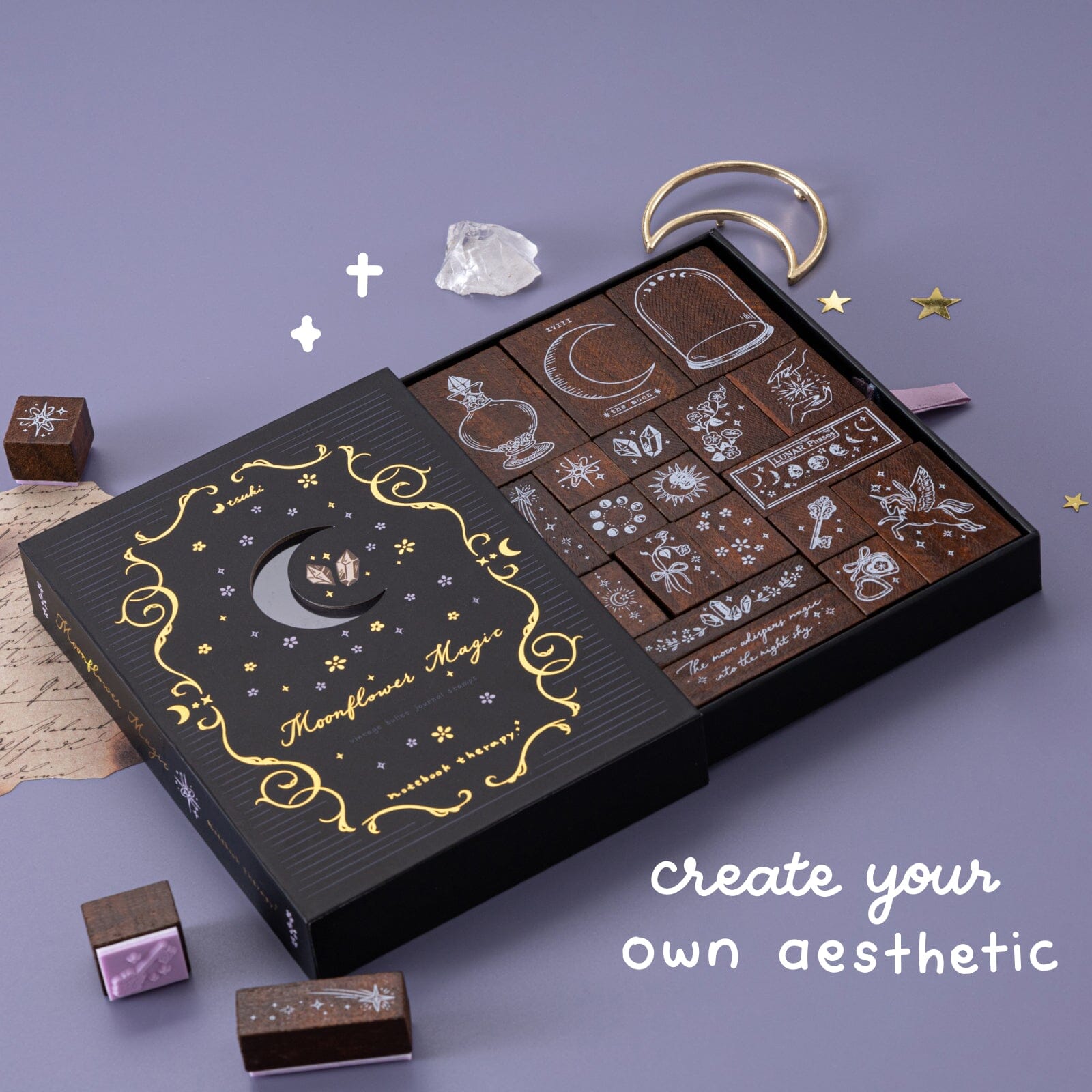 Tsuki 'Moonflower Magic' Bullet Journal Stamp Set ☾