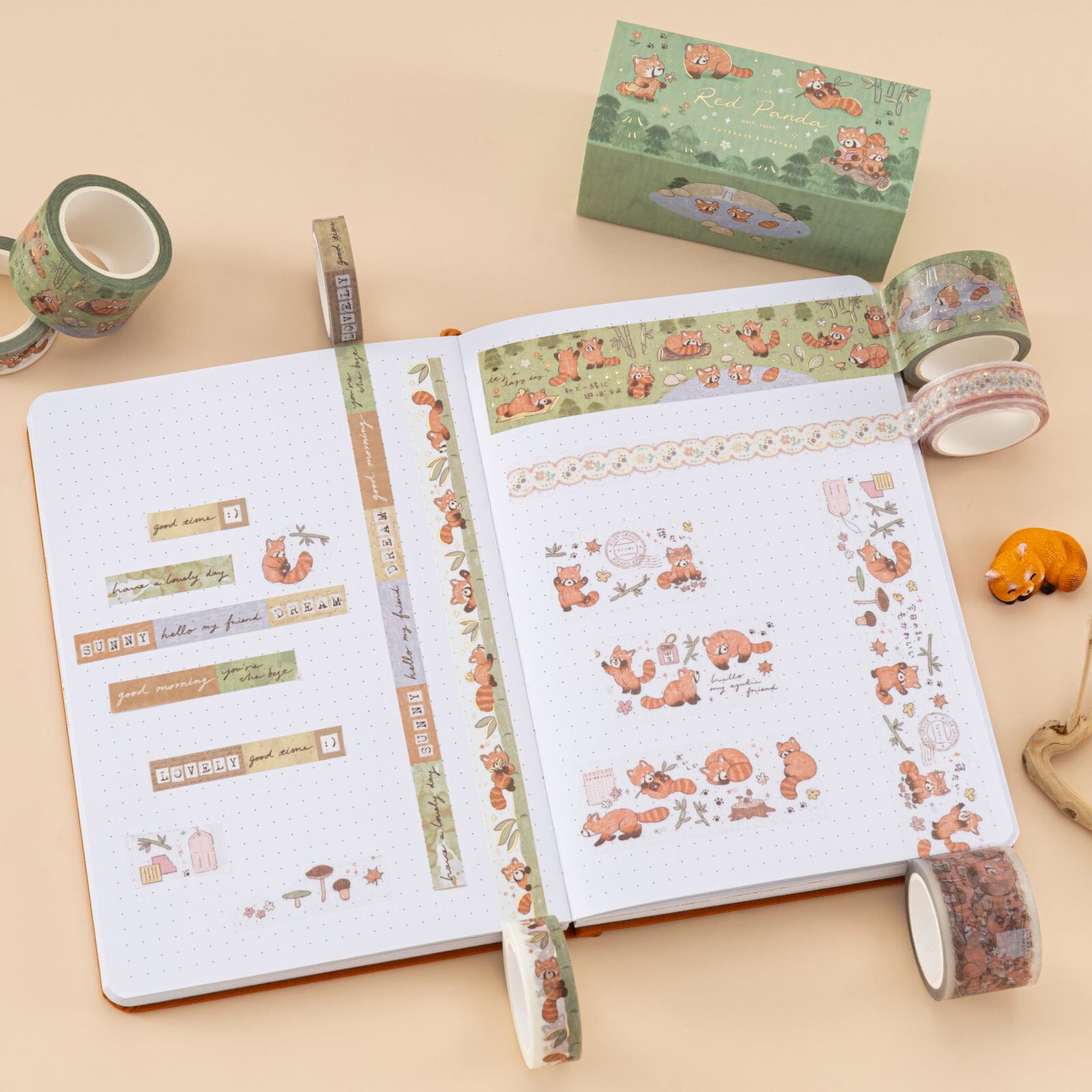 Tsuki 'Red Panda' Washi Tape Set ☾