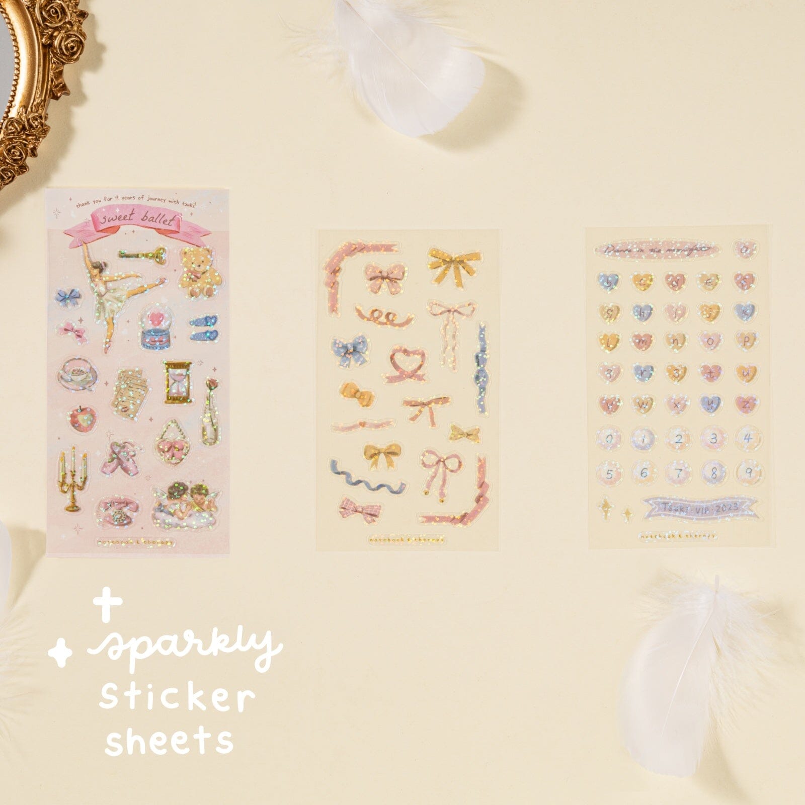 Tsuki 'Sweet Ballet' Limited Edition Luxury Glitter Sticker Set ☾