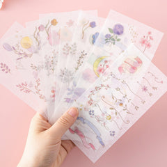 Tsuki 'Watercolour Garden' Stickers - Set Of 10