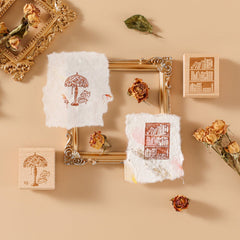 Hinoki - 'Into the Library' Engraved Wooden Stamp Set