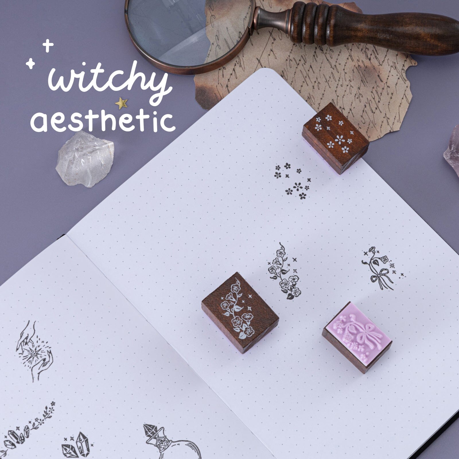 Tsuki 'Moonflower Magic' Bullet Journal Stamp Set ☾