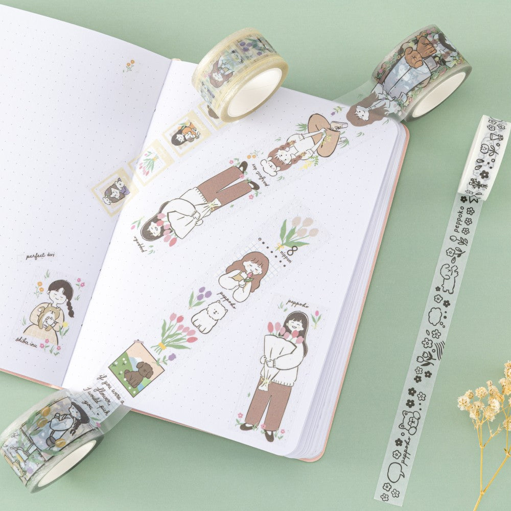Tsuki 'Happy Day' Washi Tape Set by Notebook Therapy x Peppoko ☾