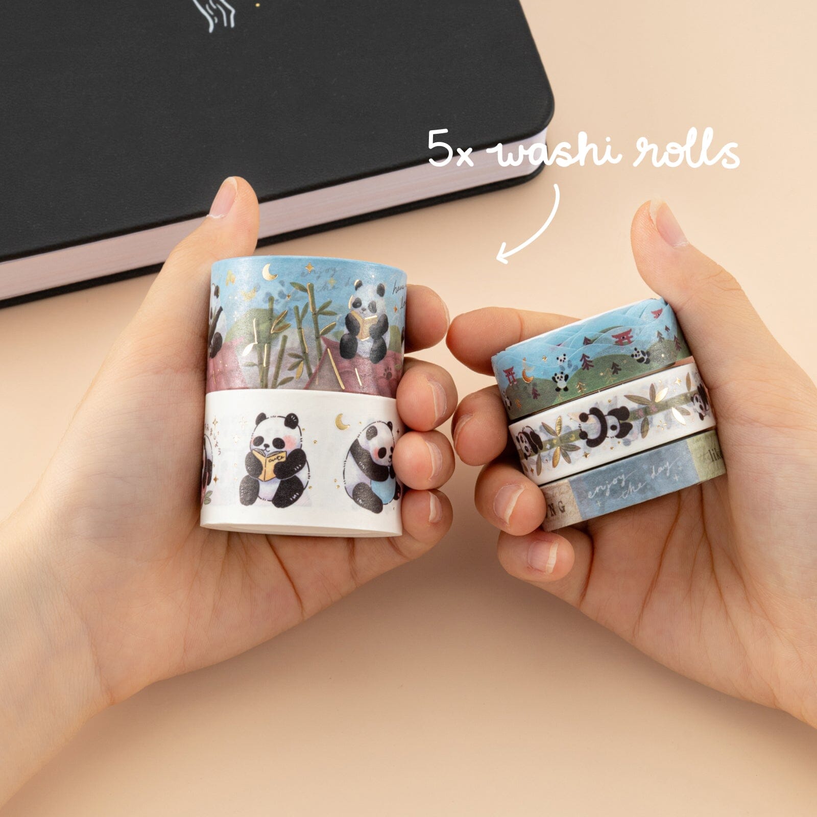 Tsuki 'Playful Panda' Washi Tape Set