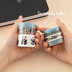 Tsuki 'Playful Panda' Washi Tape Set